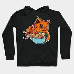 cat and ramen Hoodie